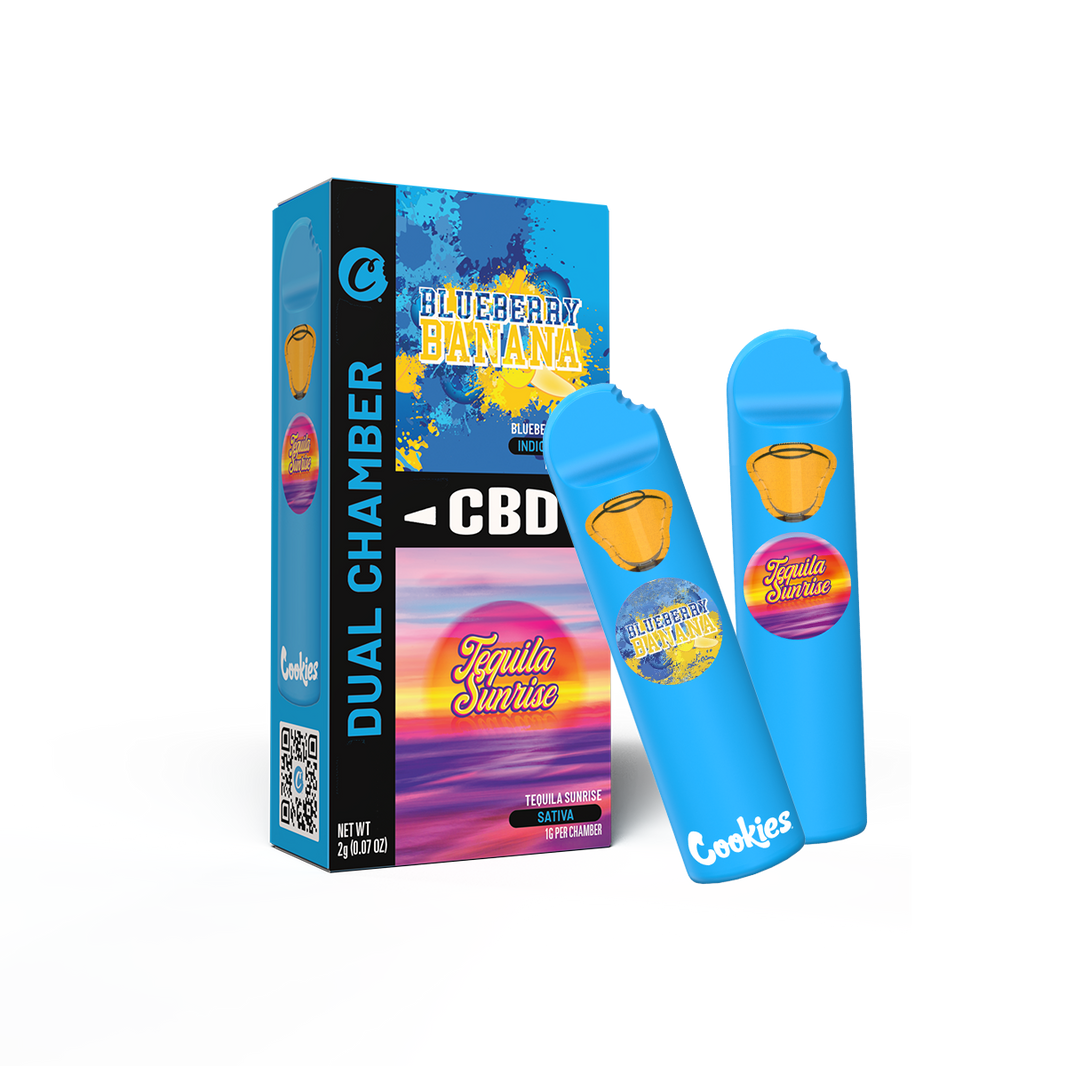 Dual Chamber CBD Blueberry Banana & Tequila Sunrise B2B COOKIES